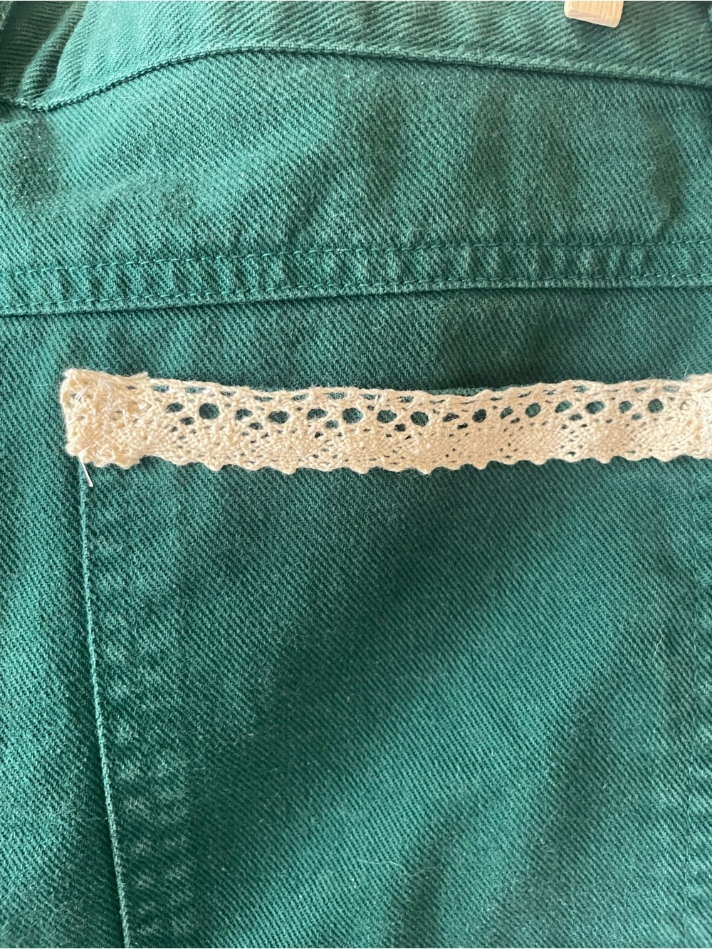Vintage dark green Jennifer Moore cottagecore patchwork upcycled shorts - Picture 7 of 16